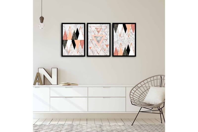 MDF-bilde Dekorativ 3 Deler - Flerfarget - Interiør - Maleri & posters - Lerretsbilder