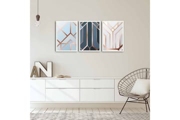 MDF-bilde Dekorativ 3 Deler - Flerfarget - Interiør - Maleri & posters - Lerretsbilder