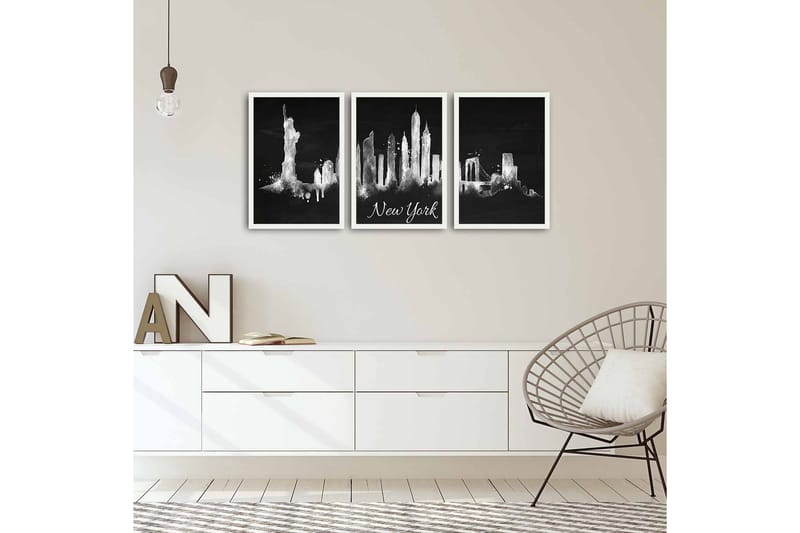 MDF-bilde Dekorativ 3 Deler - Flerfarget - Interiør - Maleri & posters - Lerretsbilder