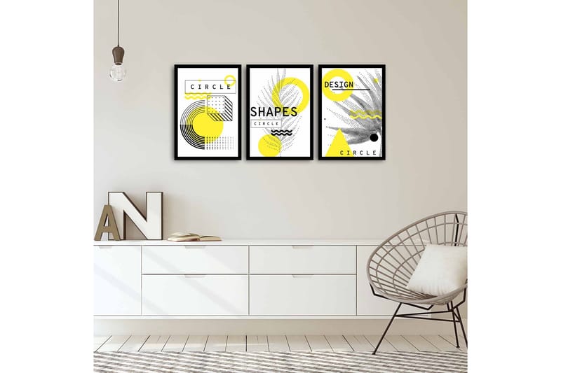 MDF-bilde Dekorativ 3 Deler - Flerfarget - Interiør - Maleri & posters - Lerretsbilder