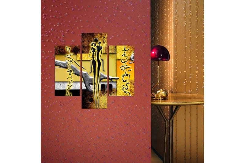 MDF-bilde Dekorativ 3 Deler - Flerfarget - Interiør - Maleri & posters - Lerretsbilder