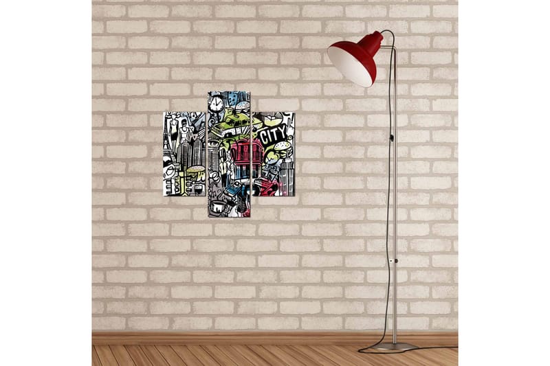 MDF-bilde Dekorativ 3 Deler - Flerfarget - Interiør - Maleri & posters - Lerretsbilder