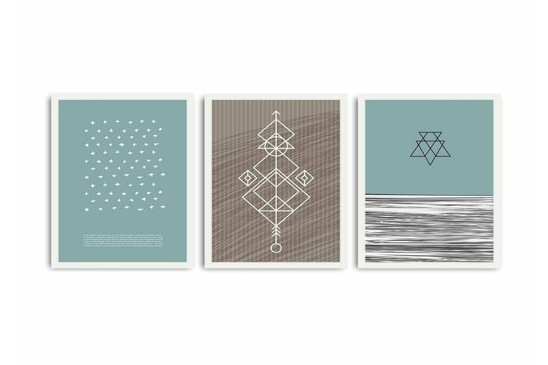 MDF-bilde Dekorativ 3 Deler - Flerfarget - Interiør - Maleri & posters - Lerretsbilder