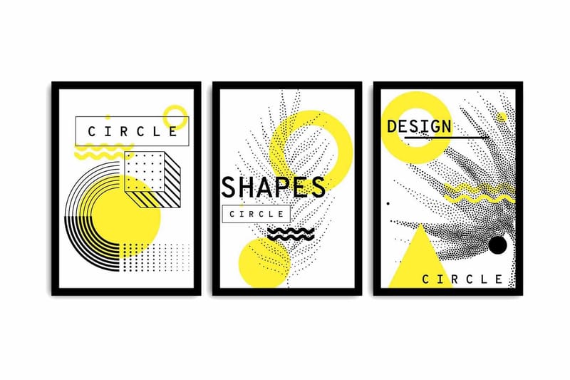MDF-bilde Dekorativ 3 Deler - Flerfarget - Interiør - Maleri & posters - Lerretsbilder