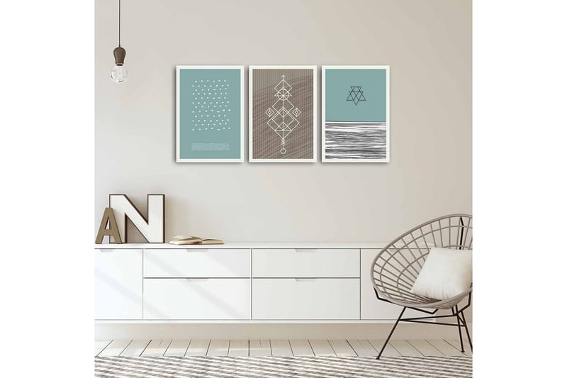 MDF-bilde Dekorativ 3 Deler - Flerfarget - Interiør - Maleri & posters - Lerretsbilder