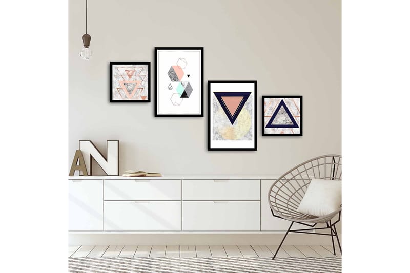 MDF-bilde Dekorativ 4 Deler - Flerfarget - Interiør - Maleri & posters - Lerretsbilder