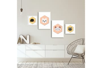 MDF-bilde Dekorativ 4 Deler - Flerfarget - Interiør - Maleri & posters - Lerretsbilder