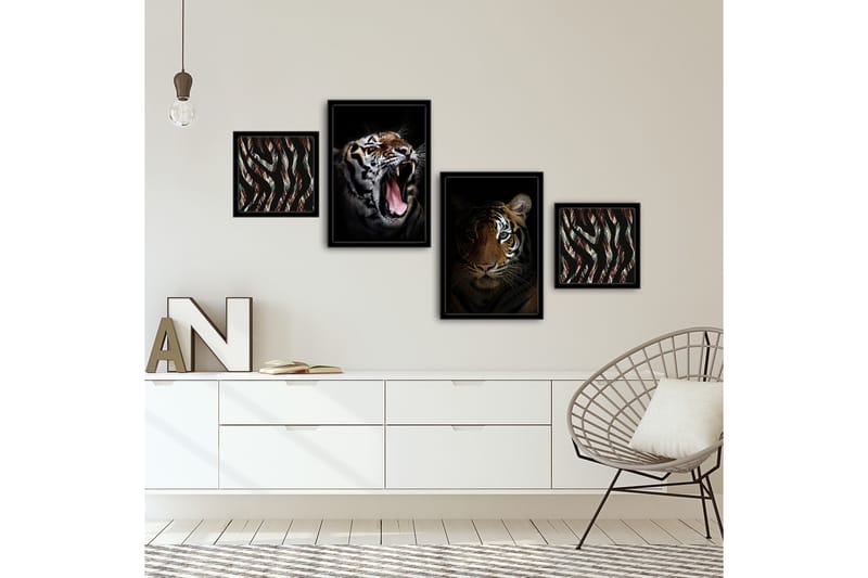 MDF-bilde Dekorativ 4 Deler - Flerfarget - Interiør - Maleri & posters - Lerretsbilder