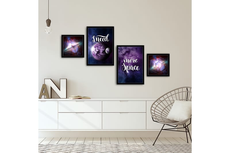 MDF-bilde Dekorativ 4 Deler - Flerfarget - Interiør - Maleri & posters - Lerretsbilder