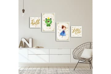 MDF-bilde Dekorativ 4 Deler - Flerfarget - Interiør - Maleri & posters - Lerretsbilder