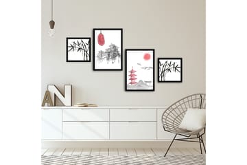 MDF-bilde Dekorativ 4 Deler - Flerfarget - Interiør - Maleri & posters - Lerretsbilder