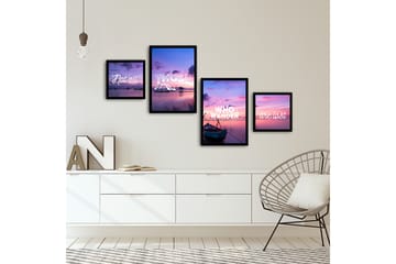 MDF-bilde Dekorativ 4 Deler - Flerfarget - Interiør - Maleri & posters - Lerretsbilder