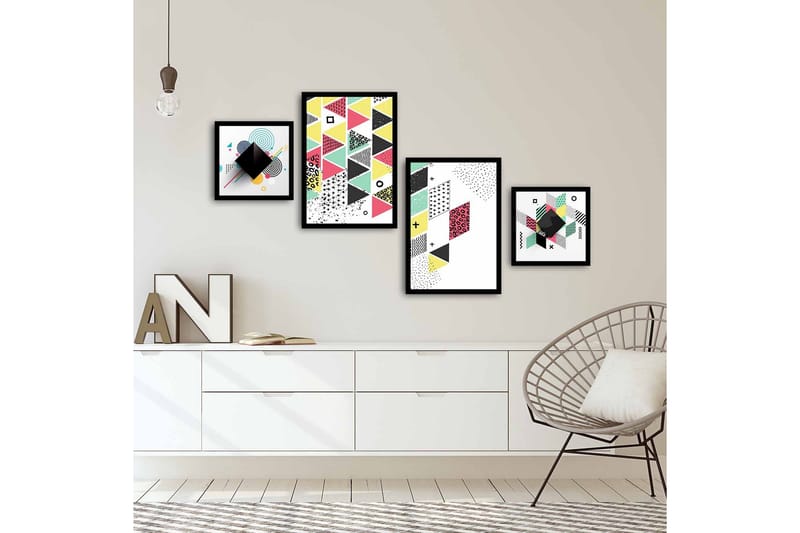 MDF-bilde Dekorativ 4 Deler - Flerfarget - Interiør - Maleri & posters - Lerretsbilder