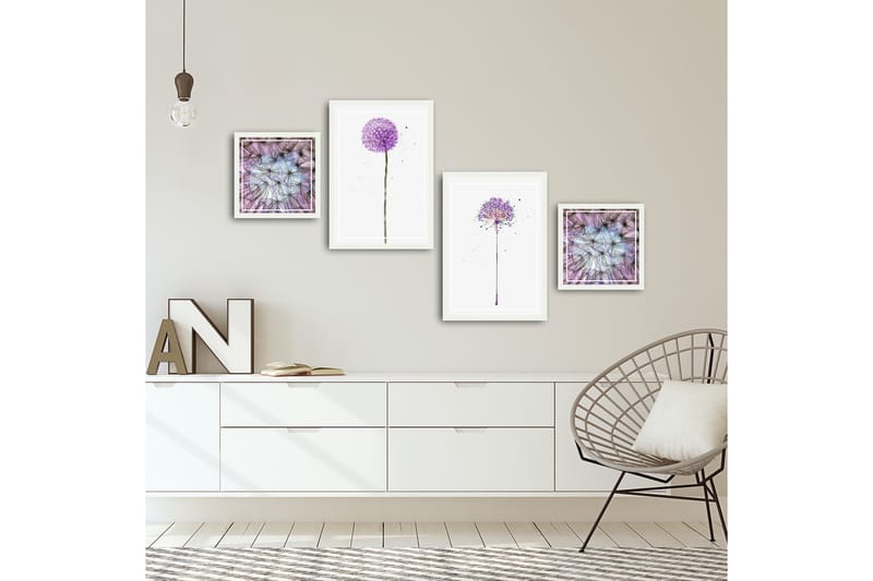 MDF-bilde Dekorativ 4 Deler - Flerfarget - Interiør - Maleri & posters - Lerretsbilder