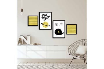 MDF-bilde Dekorativ 4 Deler - Flerfarget - Interiør - Maleri & posters - Lerretsbilder