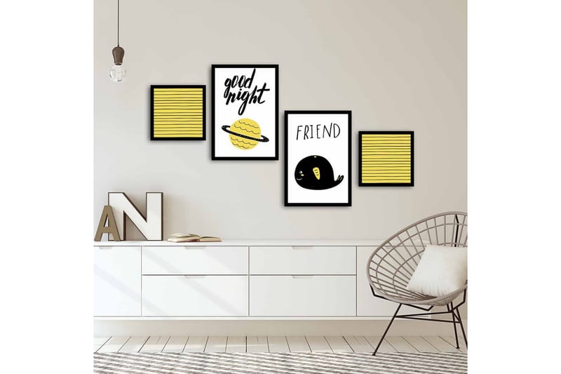 MDF-bilde Dekorativ 4 Deler - Flerfarget - Interiør - Maleri & posters - Lerretsbilder