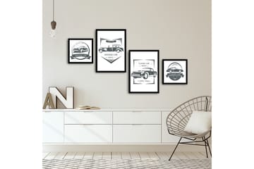 MDF-bilde Dekorativ 4 Deler - Flerfarget - Interiør - Maleri & posters - Lerretsbilder