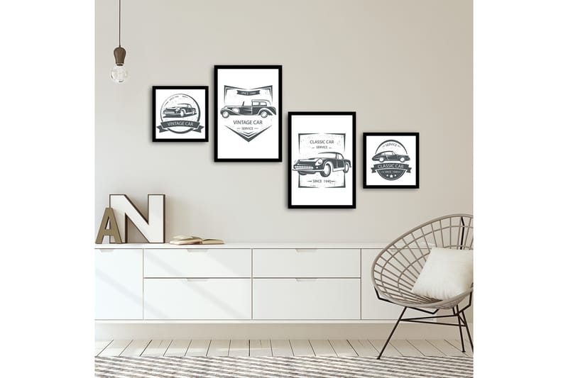 MDF-bilde Dekorativ 4 Deler - Flerfarget - Interiør - Maleri & posters - Lerretsbilder