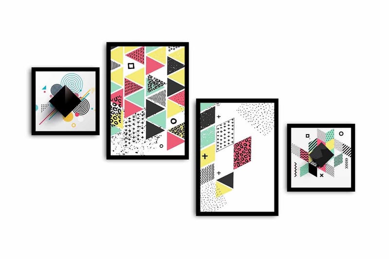 MDF-bilde Dekorativ 4 Deler - Flerfarget - Interiør - Maleri & posters - Lerretsbilder
