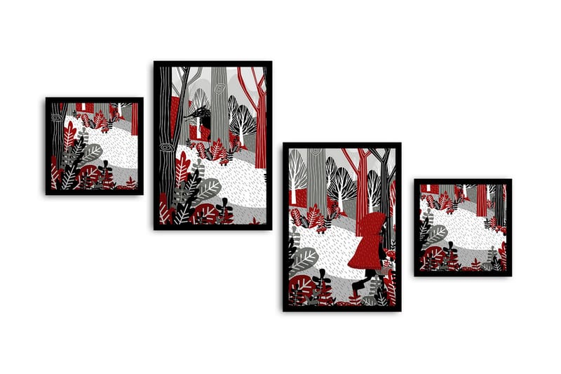 MDF-bilde Dekorativ 4 Deler - Flerfarget - Interiør - Maleri & posters - Lerretsbilder