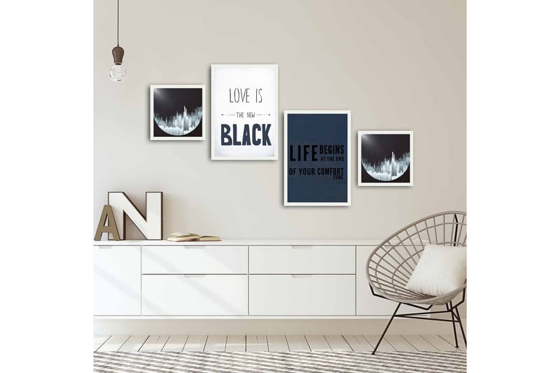 MDF-bilde Dekorativ 4 Deler - Flerfarget - Interiør - Maleri & posters - Lerretsbilder
