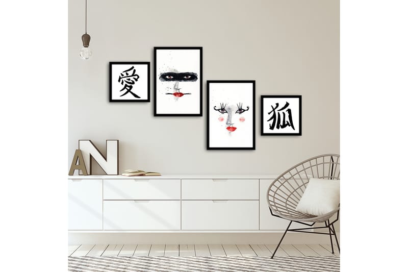 MDF-bilde Dekorativ 4 Deler - Flerfarget - Interiør - Maleri & posters - Lerretsbilder