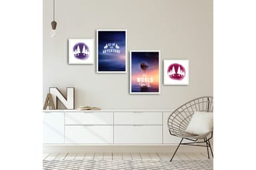 MDF-bilde Dekorativ 4 Deler - Flerfarget - Interiør - Maleri & posters - Lerretsbilder