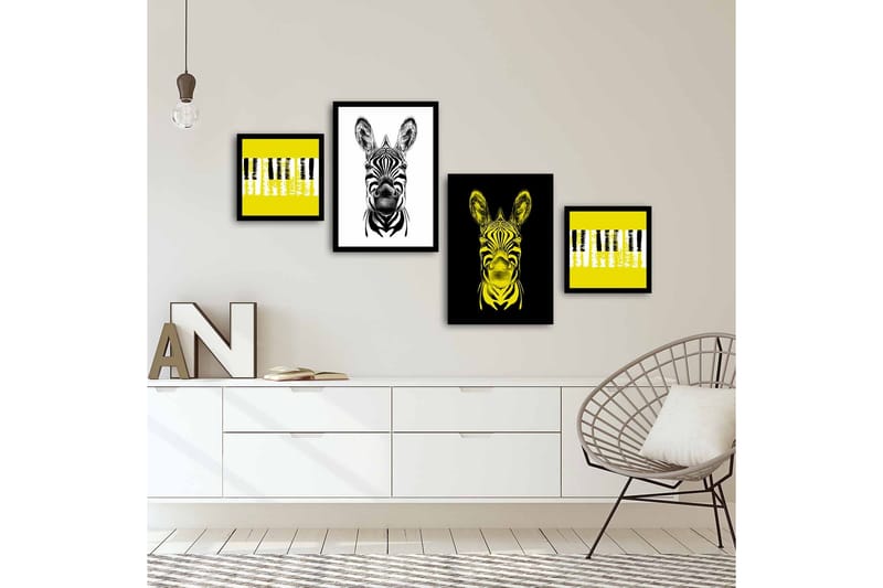 MDF-bilde Dekorativ 4 Deler - Flerfarget - Interiør - Maleri & posters - Lerretsbilder