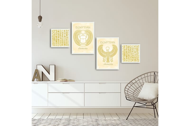 MDF-bilde Dekorativ 4 Deler - Flerfarget - Interiør - Maleri & posters - Lerretsbilder