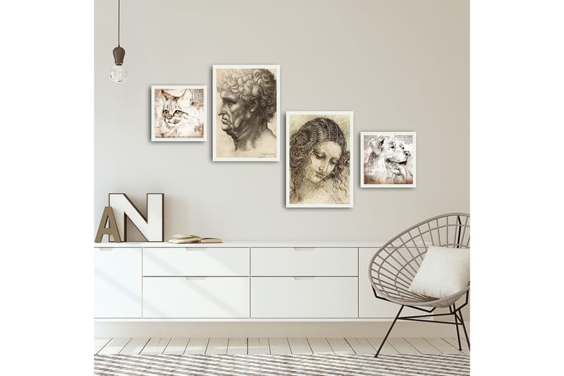 MDF-bilde Dekorativ 4 Deler - Flerfarget - Interiør - Maleri & posters - Lerretsbilder
