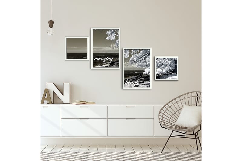 MDF-bilde Dekorativ 4 Deler - Flerfarget - Interiør - Maleri & posters - Lerretsbilder