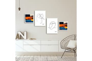 MDF-bilde Dekorativ 4 Deler - Flerfarget - Interiør - Maleri & posters - Lerretsbilder