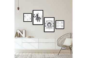 MDF-bilde Dekorativ 4 Deler - Flerfarget - Interiør - Maleri & posters - Lerretsbilder