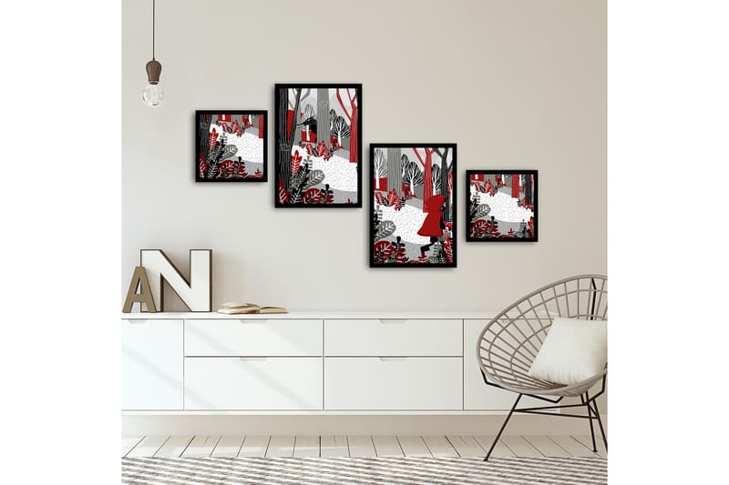MDF-bilde Dekorativ 4 Deler - Flerfarget - Interiør - Maleri & posters - Lerretsbilder