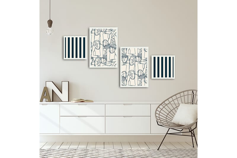 MDF-bilde Dekorativ 4 Deler - Flerfarget - Interiør - Maleri & posters - Lerretsbilder