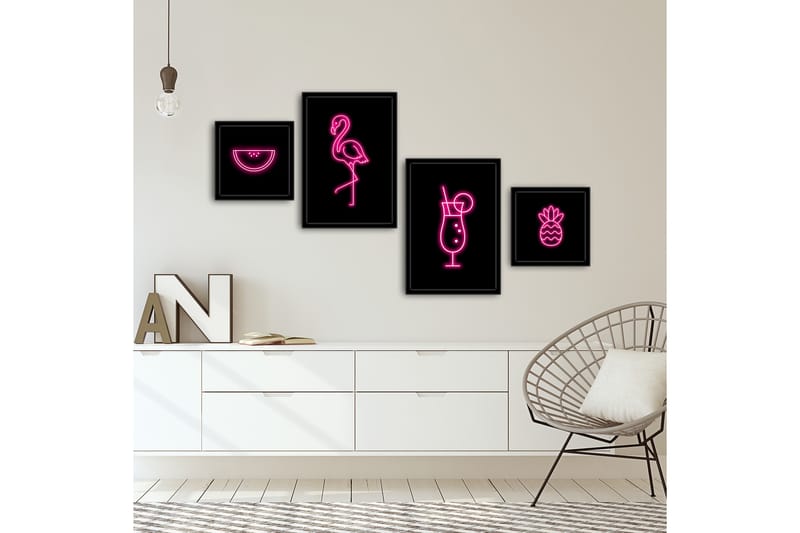 MDF-bilde Dekorativ 4 Deler - Flerfarget - Interiør - Maleri & posters - Lerretsbilder