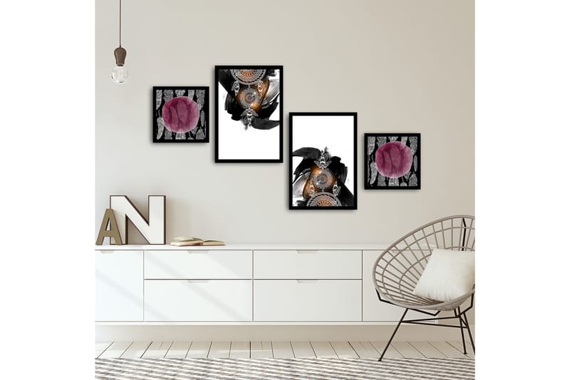 MDF-bilde Dekorativ 4 Deler - Flerfarget - Interiør - Maleri & posters - Lerretsbilder