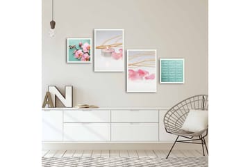 MDF-bilde Dekorativ 4 Deler - Flerfarget - Interiør - Maleri & posters - Lerretsbilder