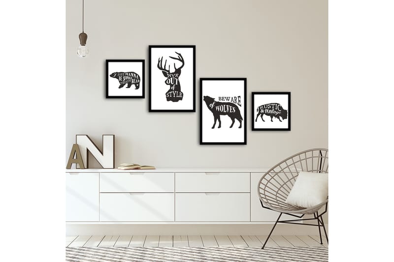 MDF-bilde Dekorativ 4 Deler - Flerfarget - Interiør - Maleri & posters - Lerretsbilder