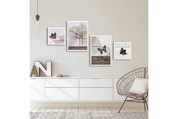 MDF-bilde Dekorativ 4 Deler - Flerfarget - Interiør - Maleri & posters - Lerretsbilder