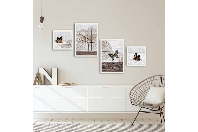 MDF-bilde Dekorativ 4 Deler - Flerfarget - Interiør - Maleri & posters - Lerretsbilder