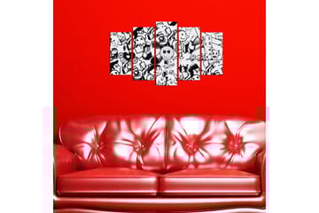 MDF-bilde Dekorativ 5 Deler - Flerfarget - Interiør - Maleri & posters - Lerretsbilder