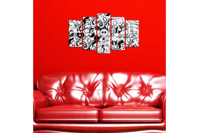 MDF-bilde Dekorativ 5 Deler - Flerfarget - Interiør - Maleri & posters - Lerretsbilder