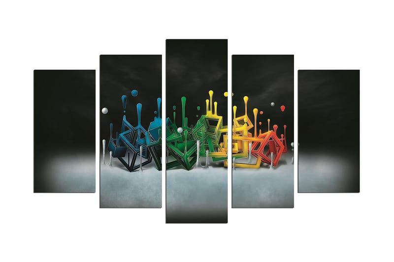 MDF-bilde Dekorativ 5 Deler - Flerfarget - Interiør - Maleri & posters - Lerretsbilder