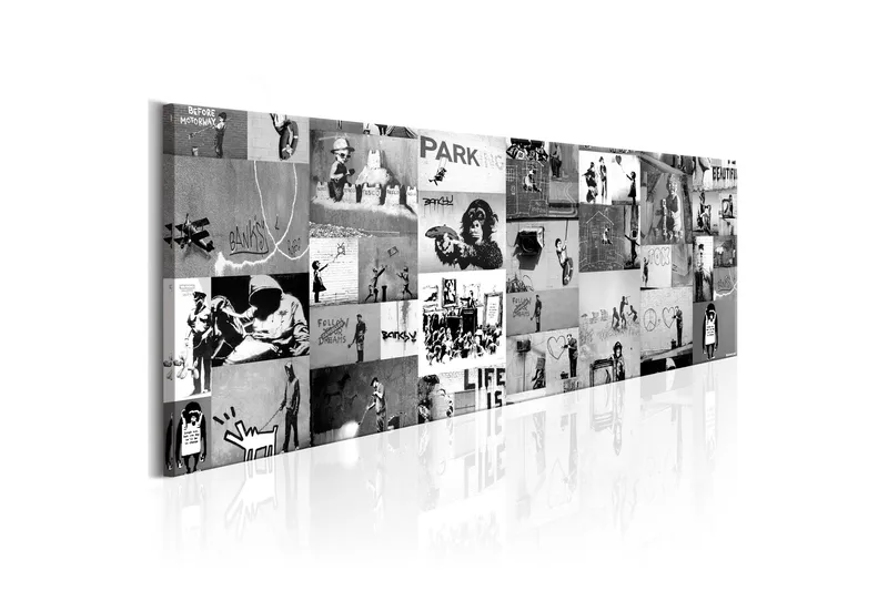 Tavla Banksy: Graffiti Collage II 120x40