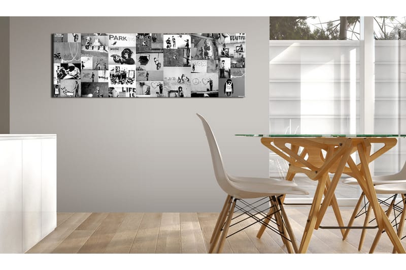 Tavla Banksy: Graffiti Collage II 135x45 - Interiør - Maleri & posters - Lerretsbilder
