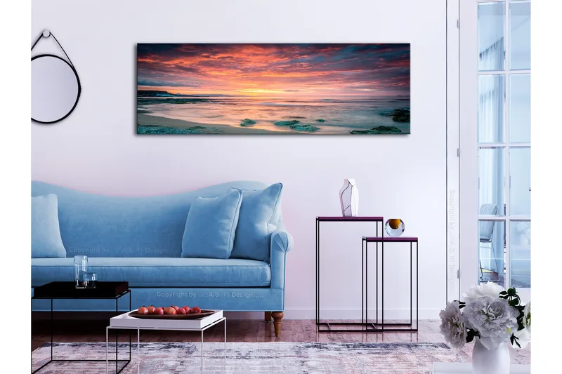 Tavla Beach in Crete (1 Part) Narrow Red 150x50