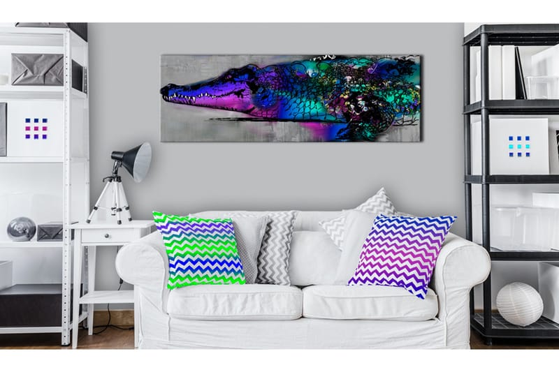 Tavla Blue Alligator VALUE_MISSING_3 120x40 - Interiør - Maleri & posters - Lerretsbilder