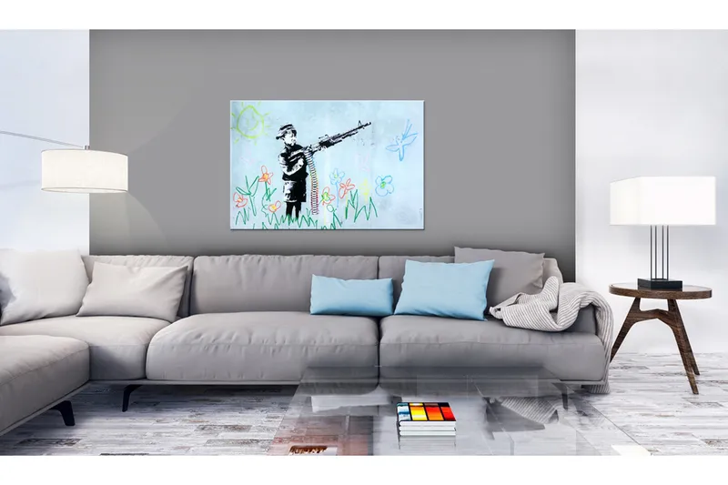 Tavla Boy with Gun by Banksy 90x60