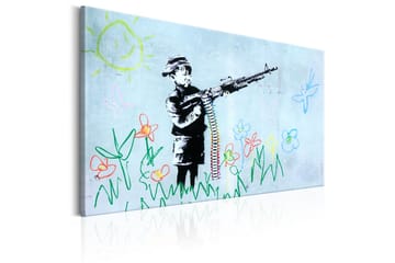 Tavla Boy with Gun by Banksy 90x60 - Interiør - Maleri & posters - Lerretsbilder